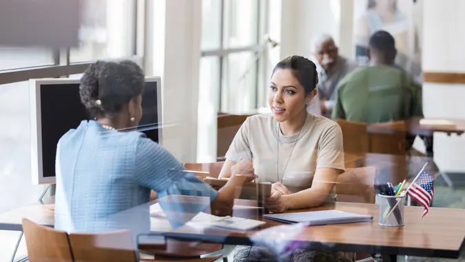Woman Consulting With Bank Advisor IStock